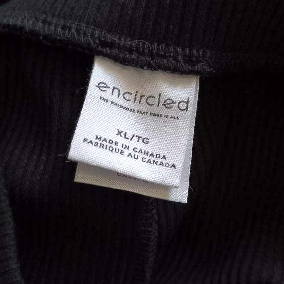 New ENCIRCLED Black Wide Leg Ribbed Pull On Pants XL - Picture 4 of 6